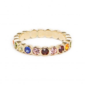 Silis The Ring Strass Gold & Rainbow Strass